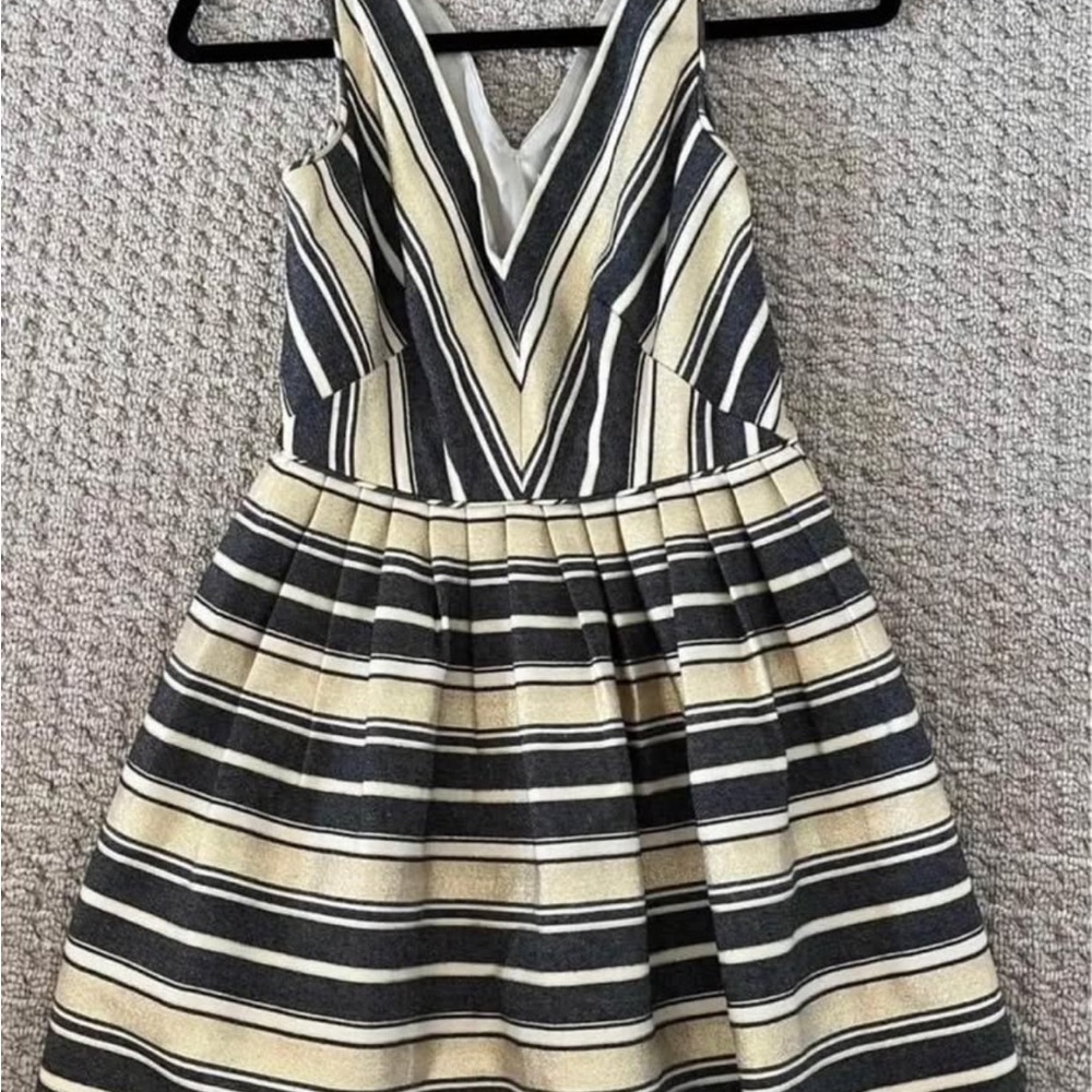 Striped V-Neck Dress